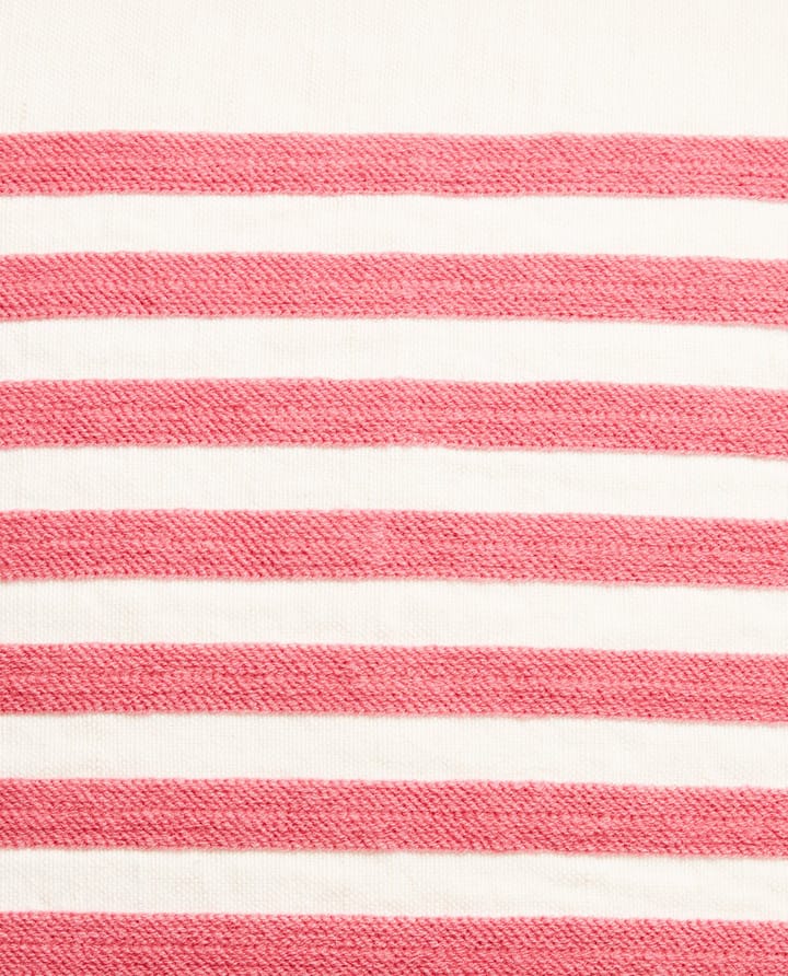 刺繍 ストライプ リネン/コットン クッションカバー 50x50 cm - Off White-red - Lexington | レキシントン