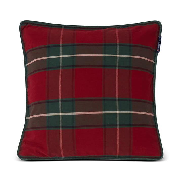 チェックオーガニックコットン キャンバス クッションカバー 50x50 cm, Red-green Lexington | レキシントン