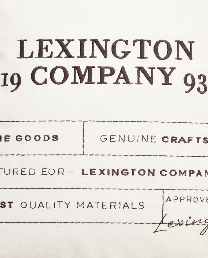 ロゴ オーガニックコットン キャンバス クッションカバー 50x50 cm - White - Lexington | レキシントン