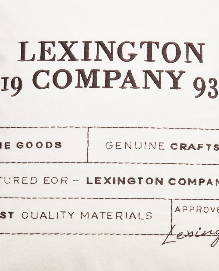 ロゴ オーガニックコットン キャンバス クッションカバー 50x50 cm, White Lexington | レキシントン
