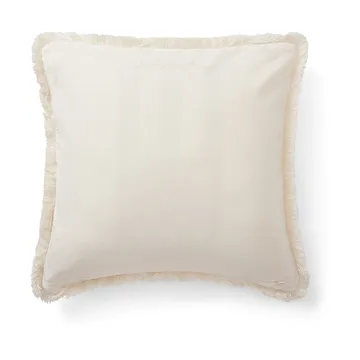 オーガニックコットン ベルベットフリンジ クッションカバー 50x50 cm. - White - Lexington | レキシントン