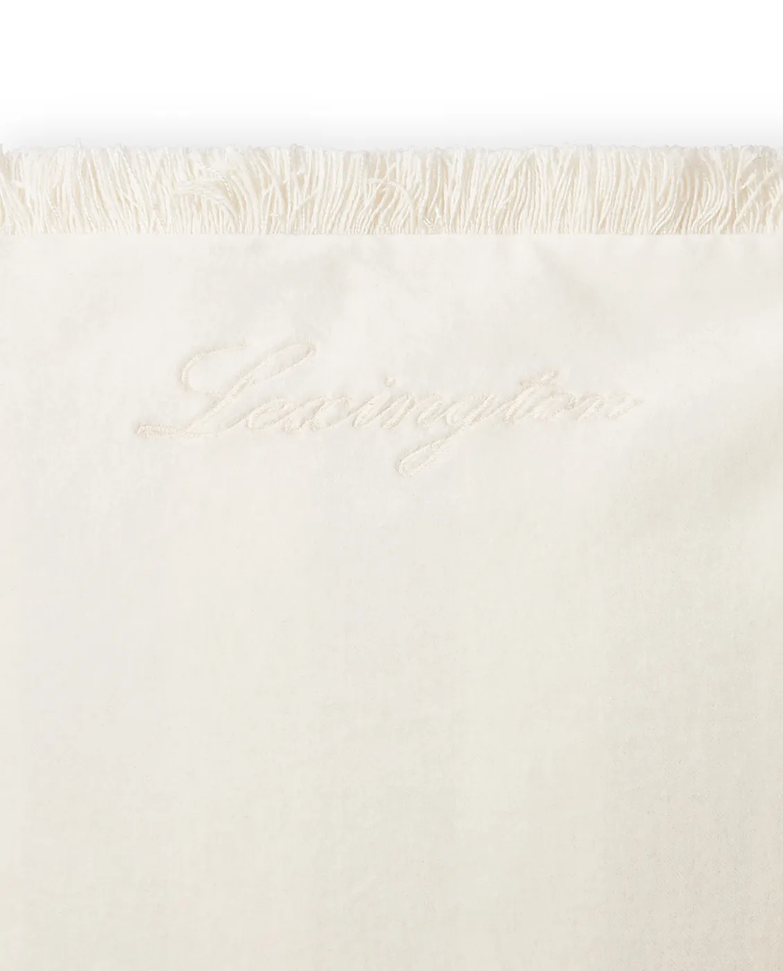 オーガニックコットン ベルベットフリンジ クッションカバー 50x50 cm., White Lexington | レキシントン