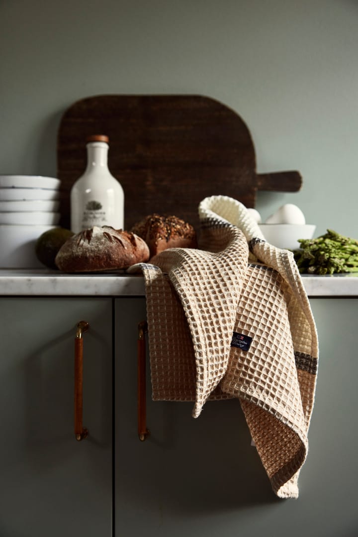 オーガニックコットン ワッフル キッチンタオル 50x70 cm, Beige Lexington | レキシントン