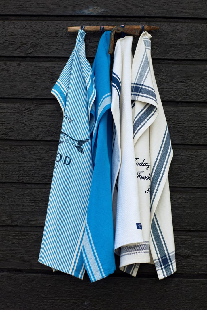 ストライプ リネンコットンキッチンタオル 50x70 cm, Blue-white Lexington | レキシントン