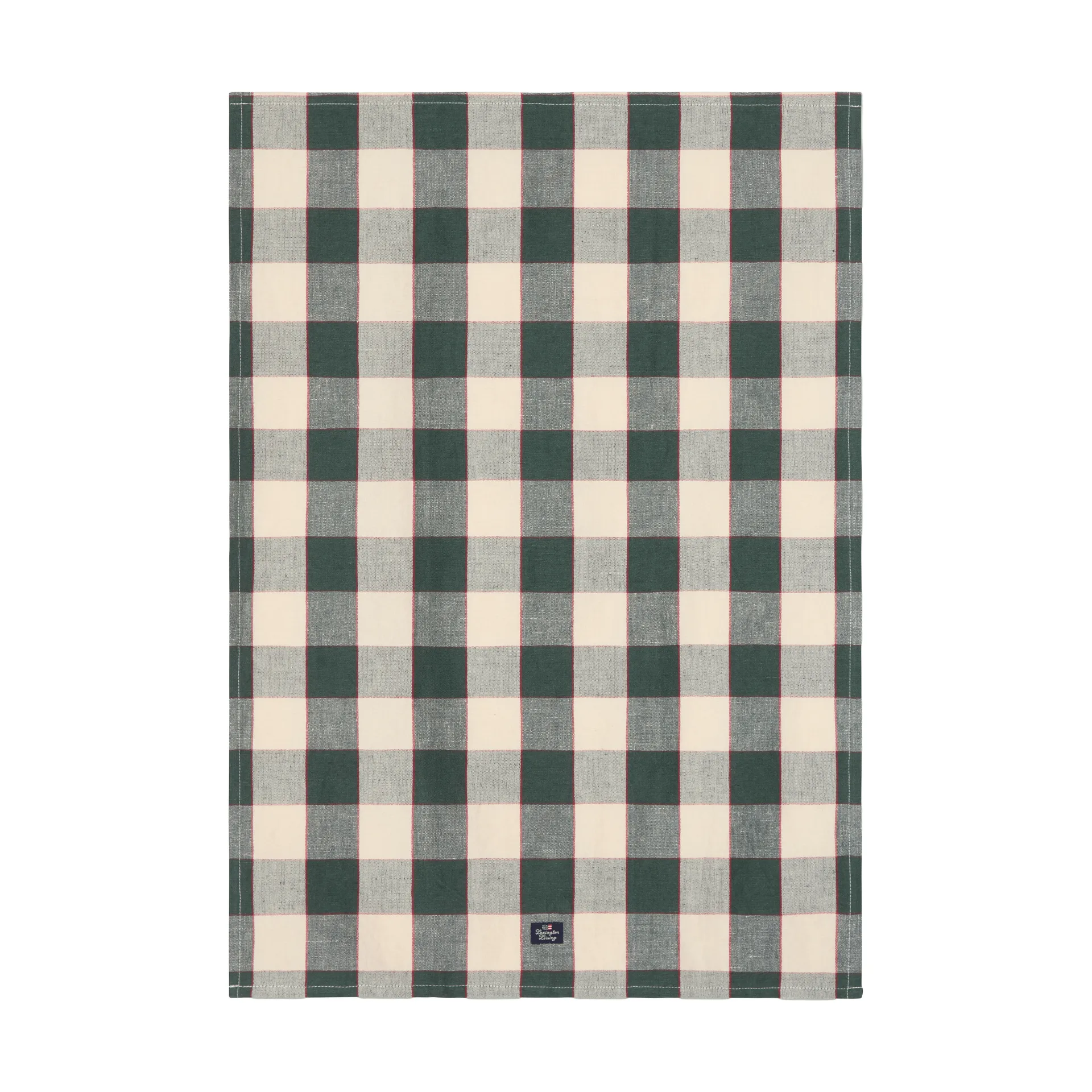 チェック リネン/コットン キッチンタオル 50x70 cm, Green-light beige-red Lexington | レキシントン