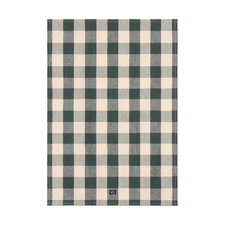 チェック リネン/コットン キッチンタオル 50x70 cm - Green-light beige-red - Lexington | レキシントン