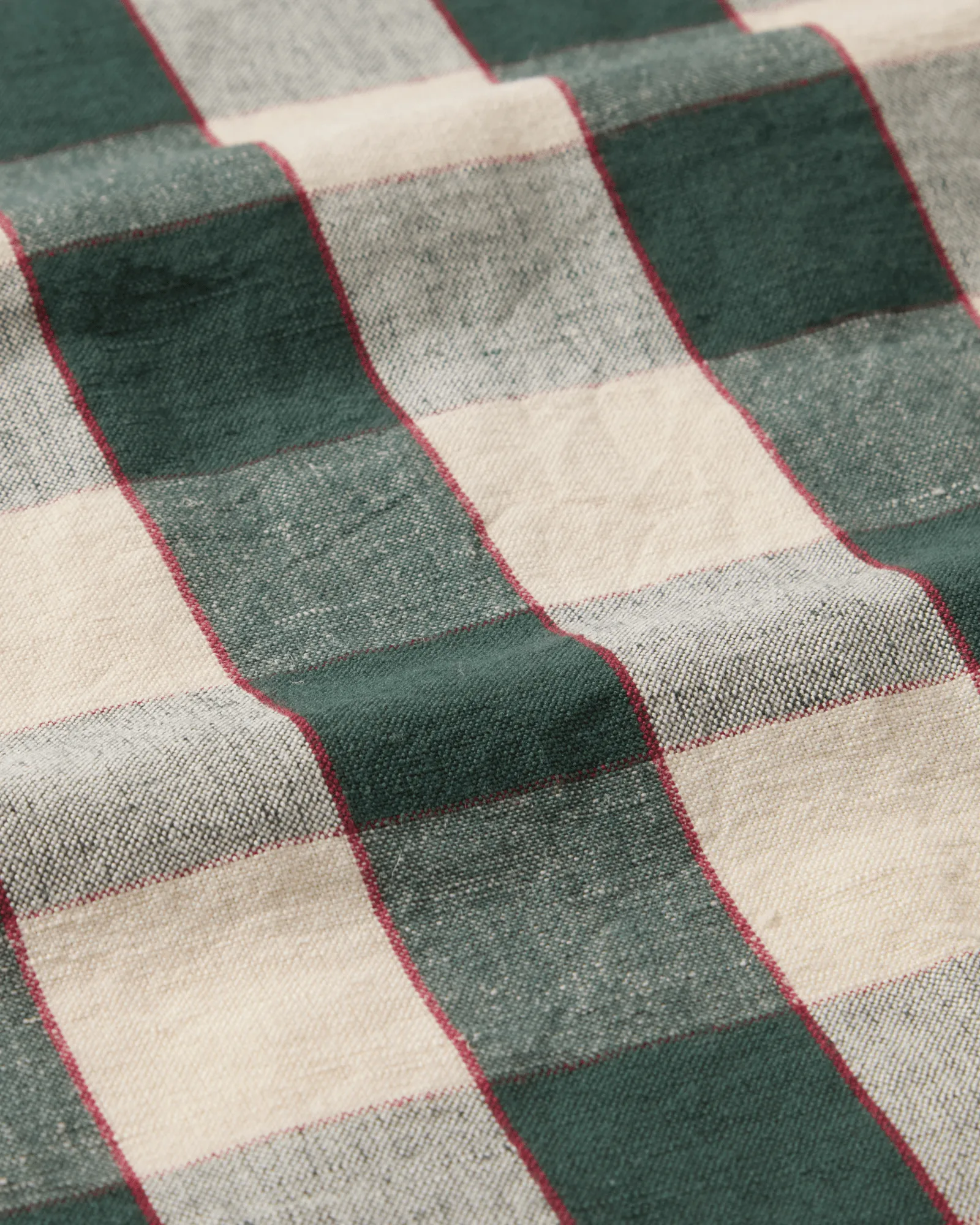 チェック リネン/コットン キッチンタオル 50x70 cm, Green-light beige-red Lexington | レキシントン