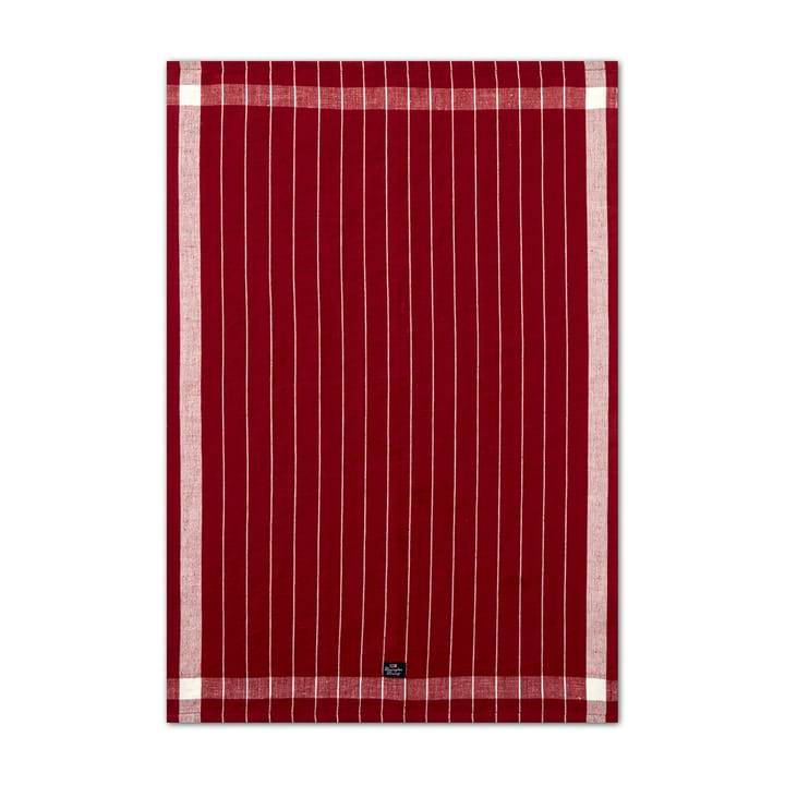 リネン コットン ストライプ ティータオル 50x70 cm, Red-white Lexington | レキシントン