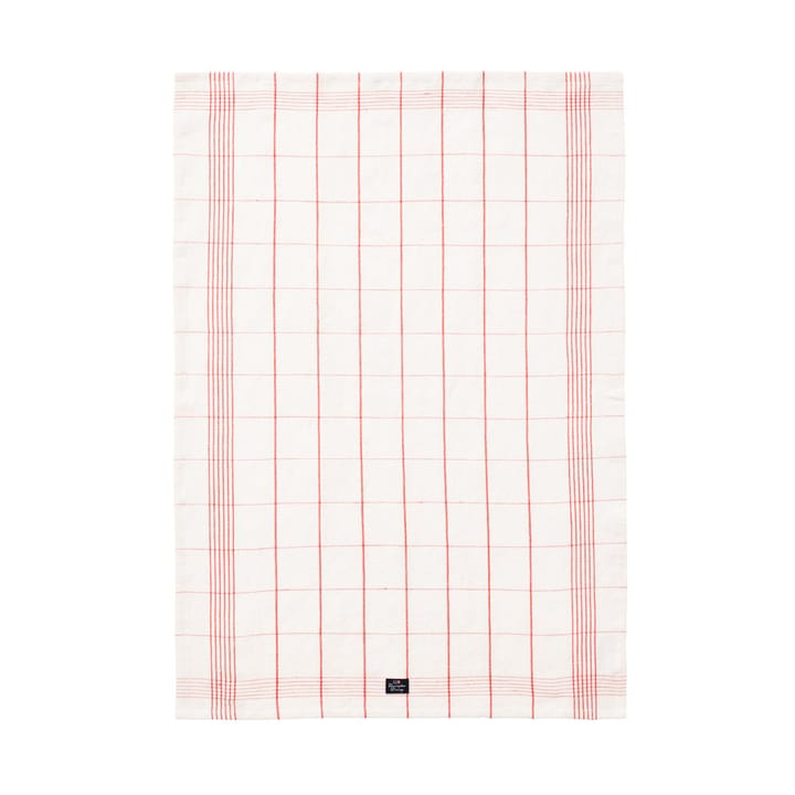 チェック リネン/コットン キッチンタオル 50x70 cm - White-red - Lexington | レキシントン