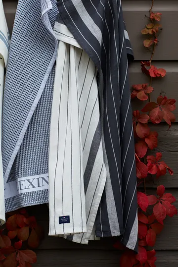 ストライプ コットン リネン キッチンタオル 50x70 cm - White - Lexington | レキシントン