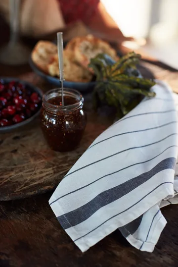 ストライプ コットン リネン キッチンタオル 50x70 cm - White - Lexington | レキシントン
