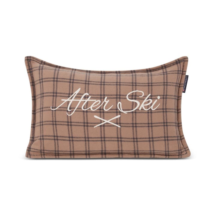 After Ski チェック コットン フランネル クッション 30x50 cm, Beige-dark grey Lexington | レキシントン