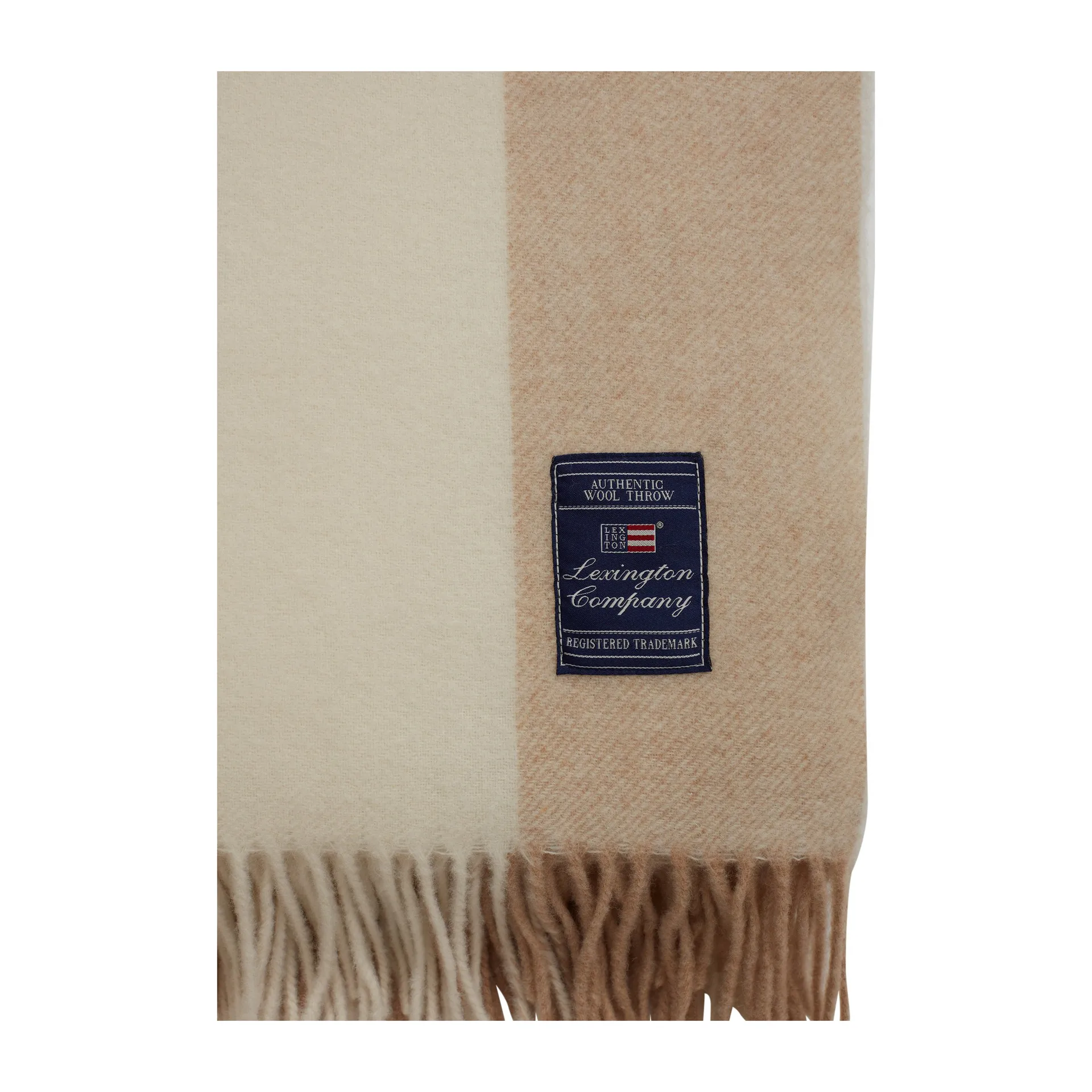 Block ストライプ リサイクルウールスロー 130x170 cm, Oat-White Lexington | レキシントン