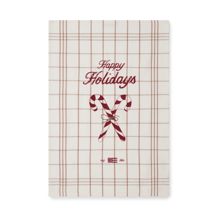Candy Cane オーガニックコットン キッチンタオル 50x70 cm, White-beige-grey Lexington | レキシントン