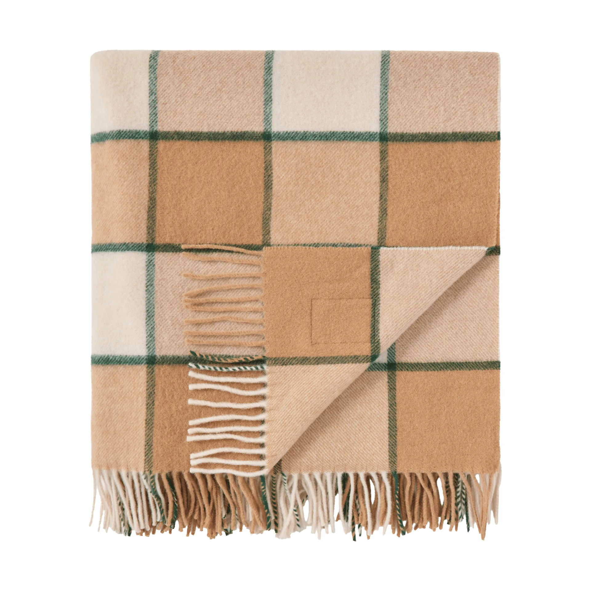 Checked リサイクルウールスロー 130x170 cm, Beige-light beige-green Lexington | レキシントン