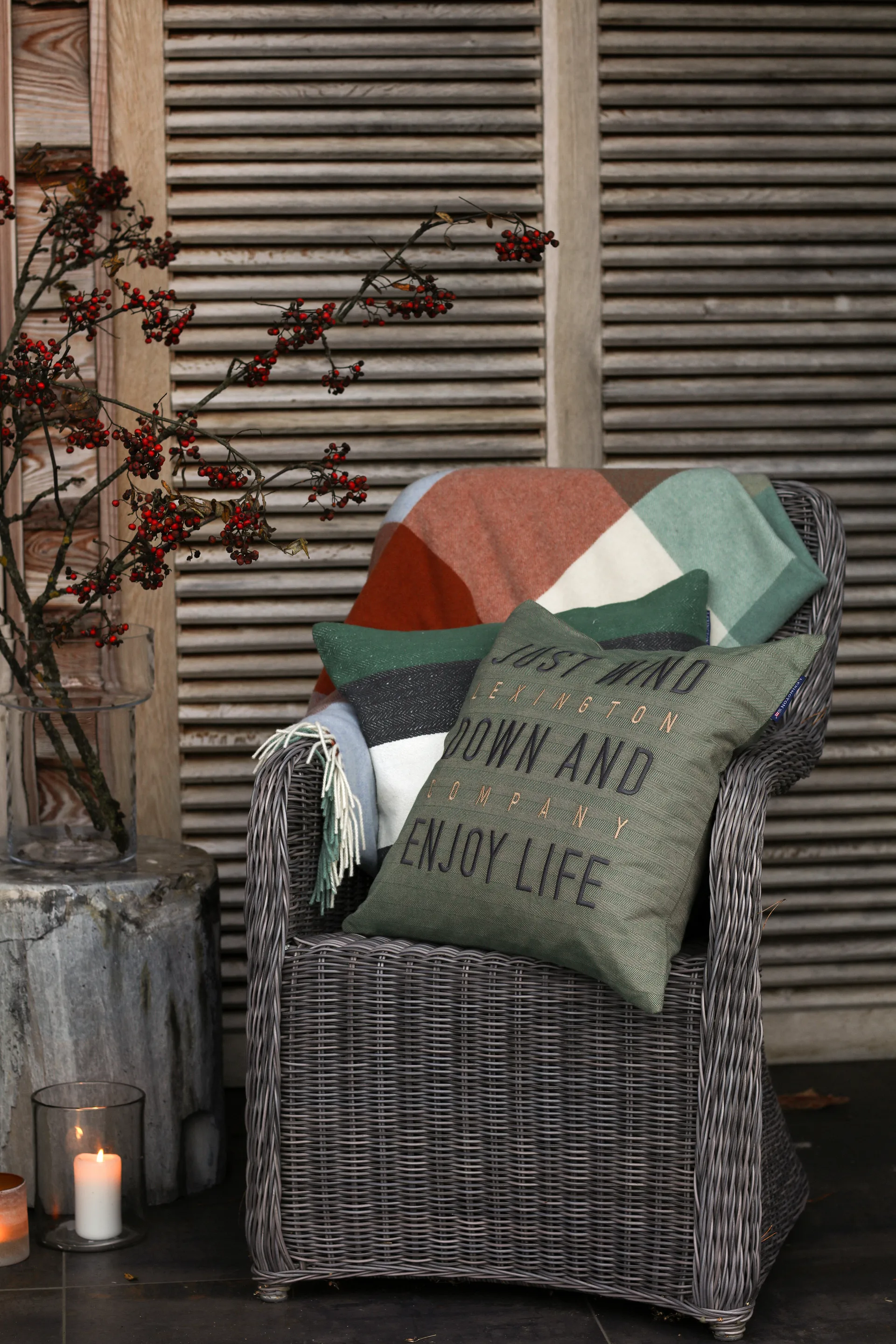 Checked リサイクルウールスロー 130x170 cm, Multi Lexington | レキシントン