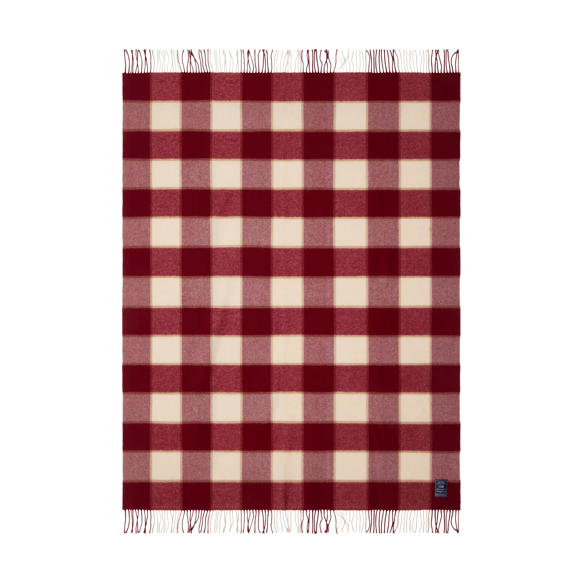 Checked リサイクルウールスロー 130x170 cm, Red-Light beige-beige Lexington | レキシントン