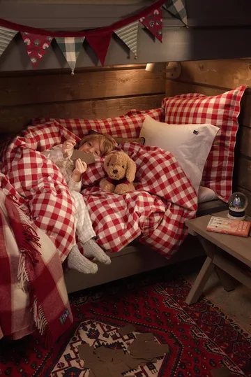 Checked リサイクルウールスロー 130x170 cm - Red-Light beige-beige - Lexington | レキシントン