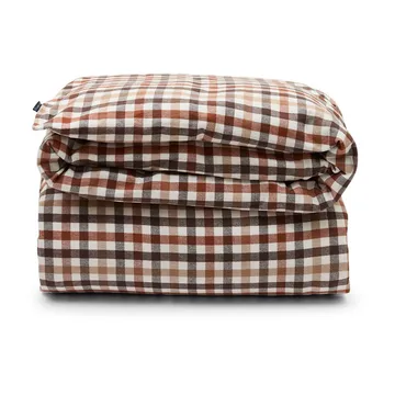 Checked コットン & フランネルデュベカバー 220x220 cm - Rustic Brown/Off White - Lexington | レキシントン