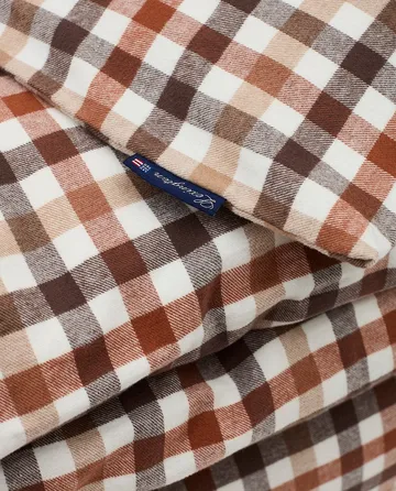 Checked コットン & フランネルデュベカバー 220x220 cm - Rustic Brown/Off White - Lexington | レキシントン