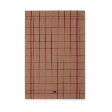 Checked オーガニックコットン オックスフォード キッチンタオル 50x70 cm - Beige-red - Lexington | レキシントン