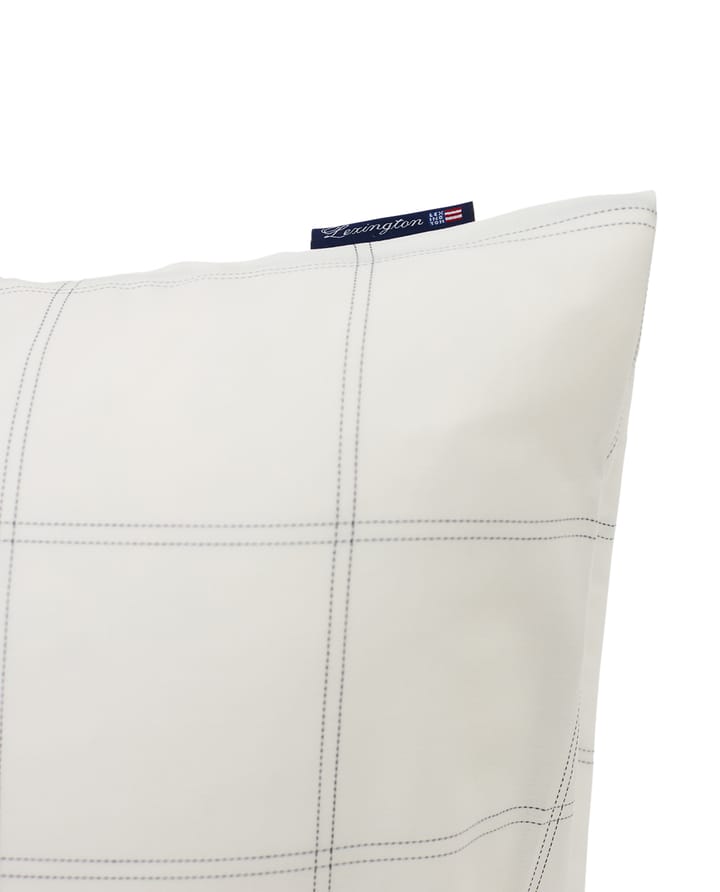 Checked ピローケース bomwool-lyocell 50x60 cm - Off white-dark blue - Lexington | レキシントン