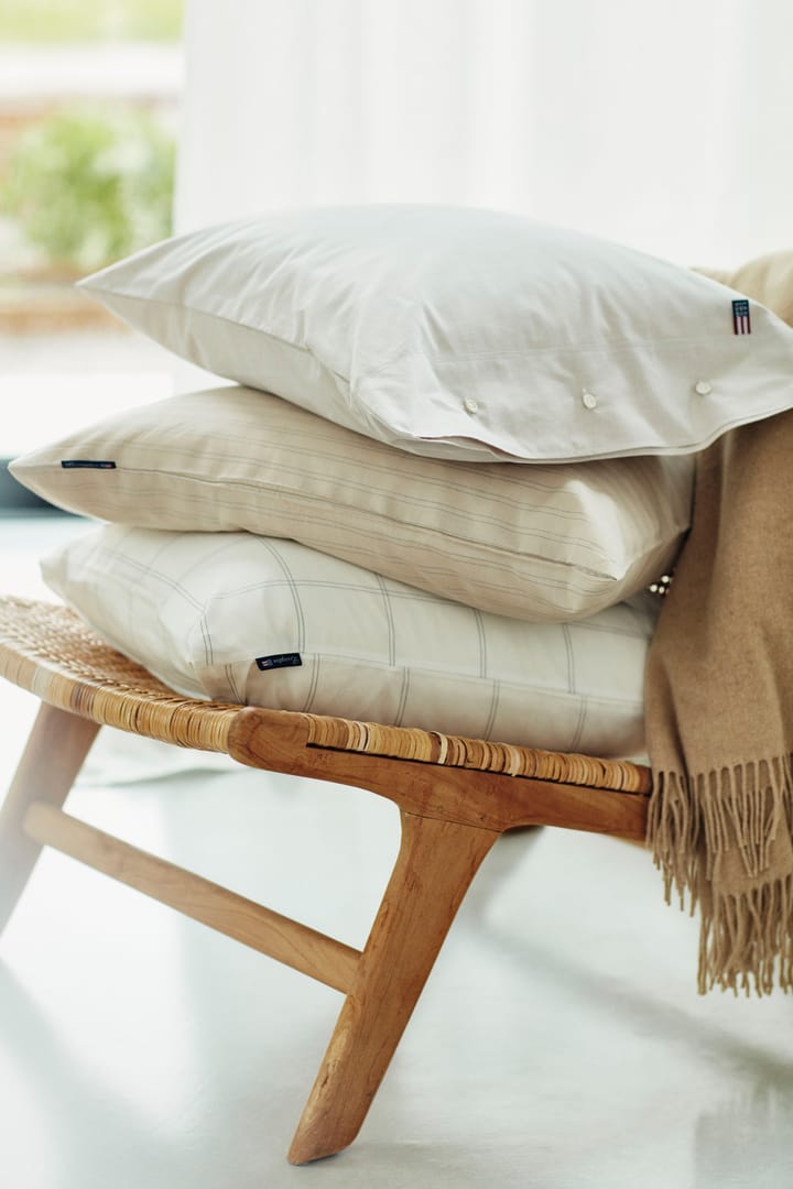 Checked ピローケース bomwool-lyocell 50x60 cm, Off white-dark blue Lexington | レキシントン