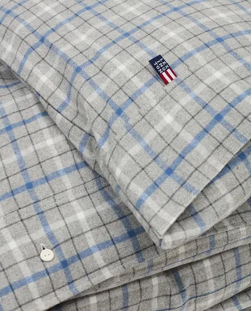 Checked Cotton フランネル デュベカバー 150x210 cm - Grey-blue - Lexington | レキシントン