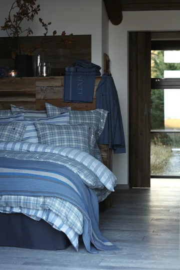 Checked Cotton フランネル デュベカバー 150x210 cm - Grey-blue - Lexington | レキシントン