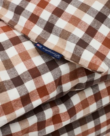 Checked Cotton フランネル デュベカバー 150x210 cm - Rust brown-white - Lexington | レキシントン