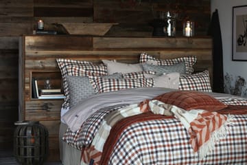 Checked Cotton フランネル デュベカバー 150x210 cm - Rust brown-white - Lexington | レキシントン