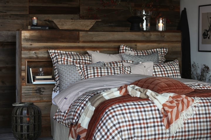 Checked Cotton フランネル デ�ュベカバー 150x210 cm, Rust brown-white Lexington | レキシントン