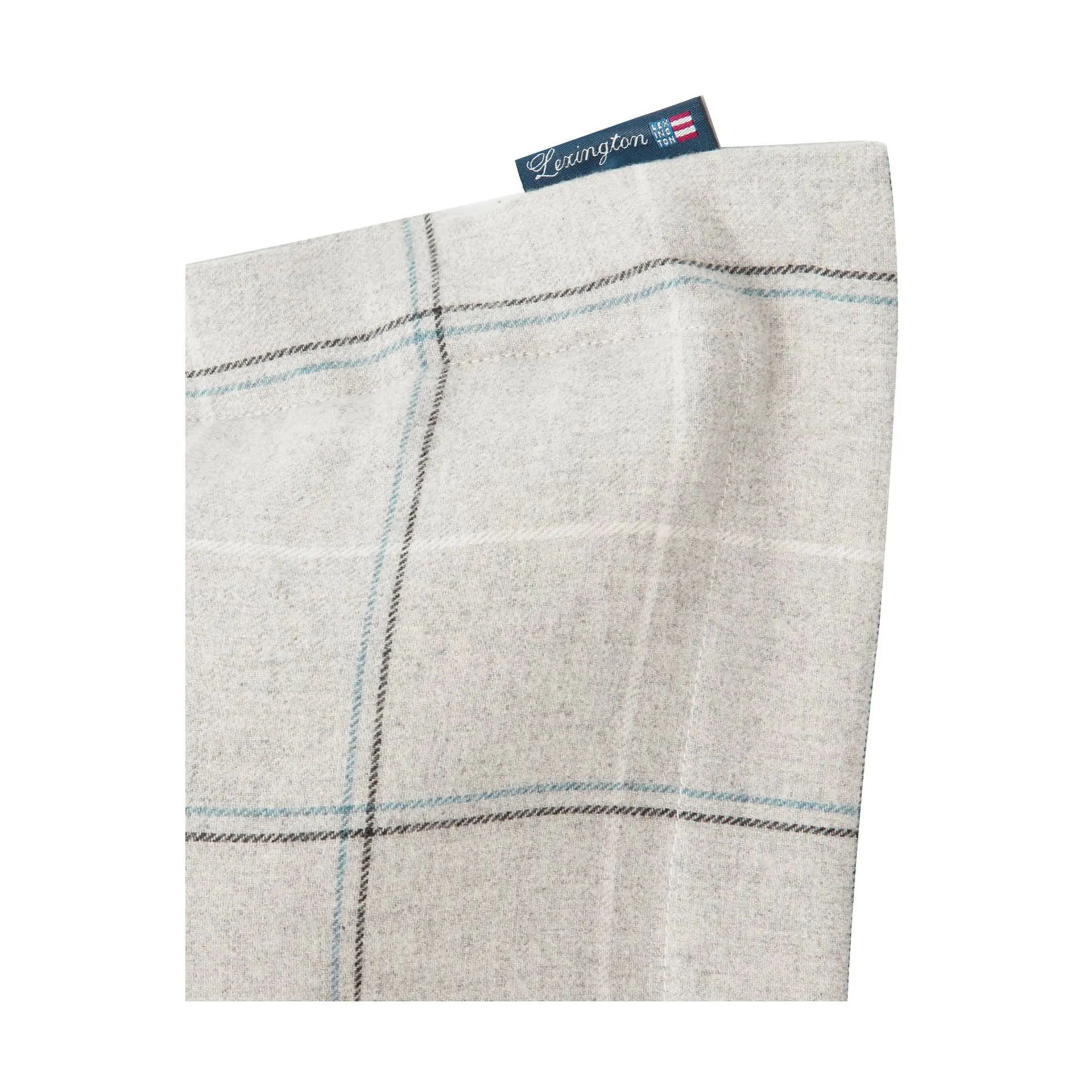 Checked Cotton フランネル ピローケース 50x60 cm, Light grey-dove Lexington | レキシントン