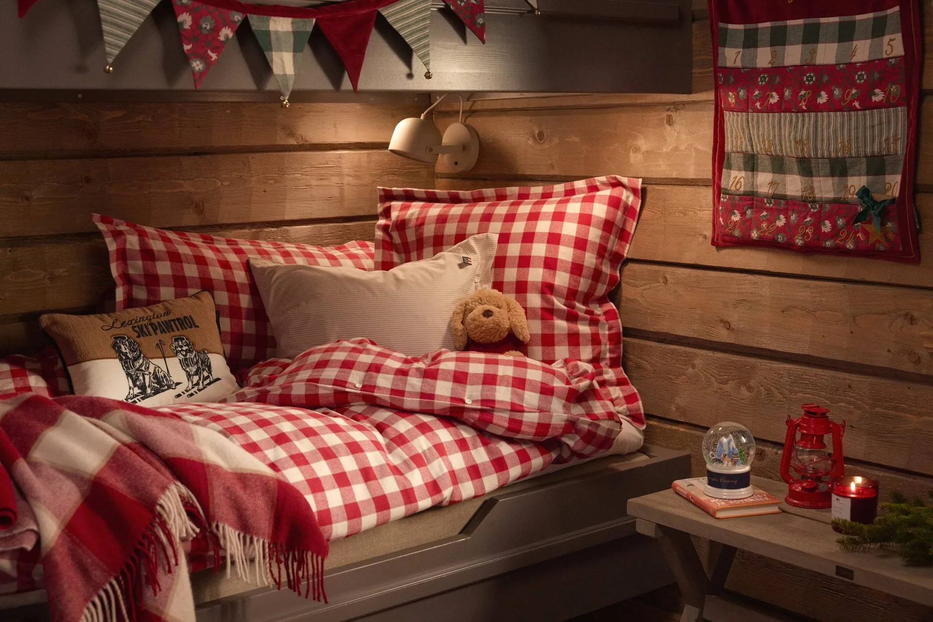Checked Cotton フランネル ピローケース 50x60 cm, Red-light beige Lexington | レキシントン