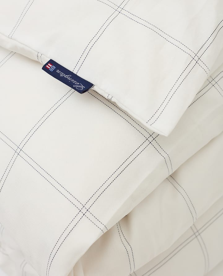 Checked デュベカバー cotton-lyocell 150x210 cm, Off white-dark blue Lexington | レキシントン