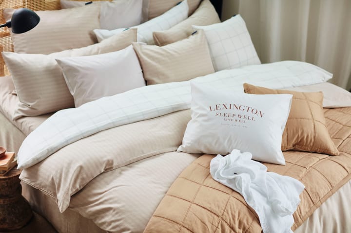 Checked デュベカバー cotton-lyocell 150x210 cm, Off white-dark blue Lexington | レキシントン