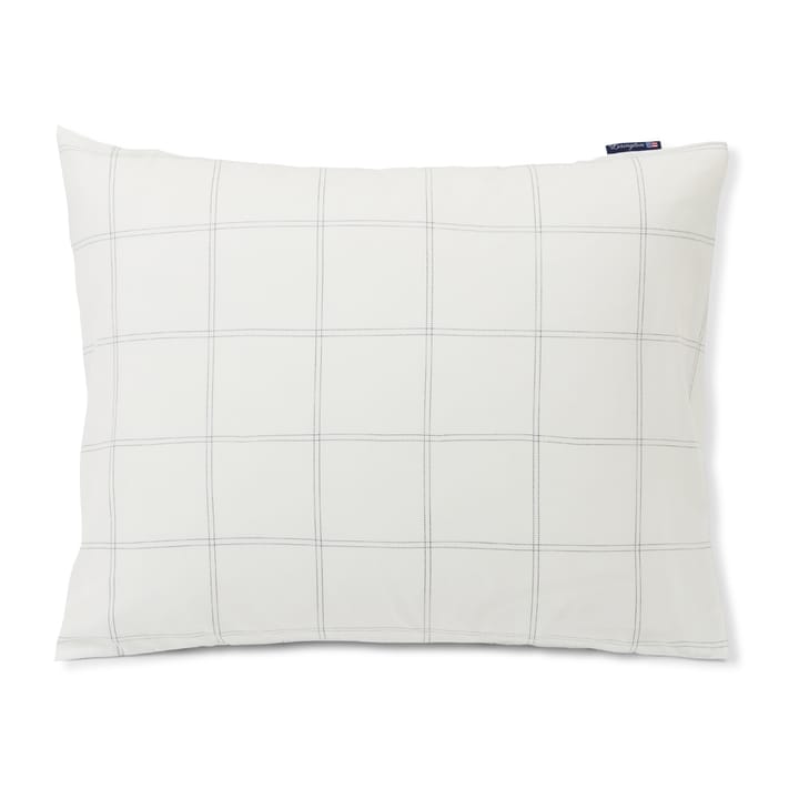 Checked ピローケース cotton-lyocell 50x90 cm, Off white-dark blue Lexington | レキシントン