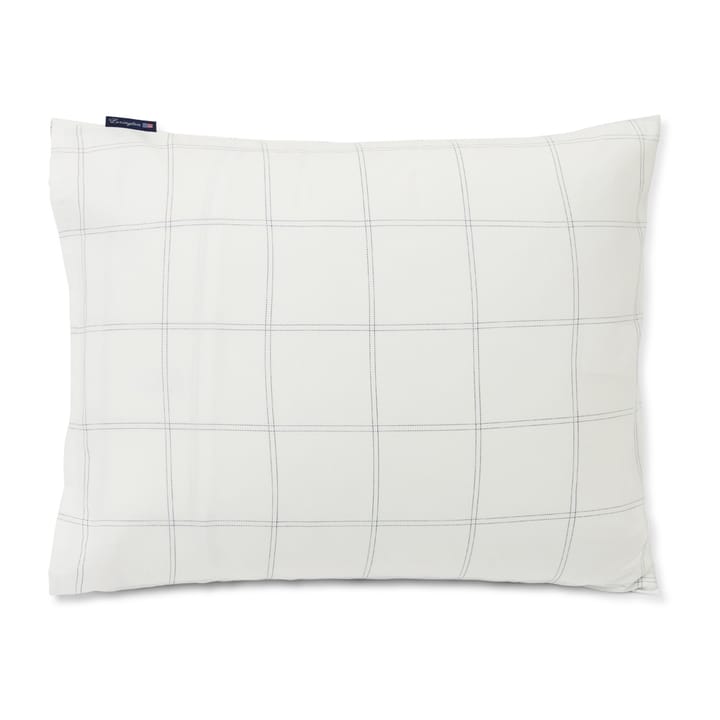 Checked ピローケース cotton-lyocell 50x90 cm, Off white-dark blue Lexington | レキシントン
