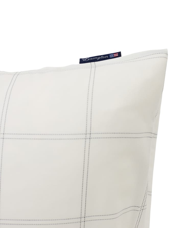 Checked ピローケース cotton-lyocell 50x90 cm, Off white-dark blue Lexington | レキシントン