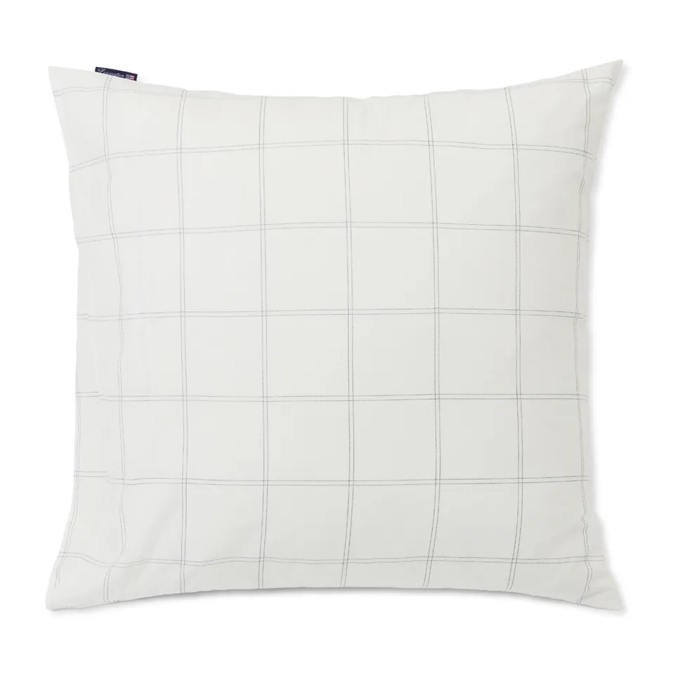 Checked ピローケース cotton-lyocell 65x65 cm, Off white-dark blue Lexington | レキシントン