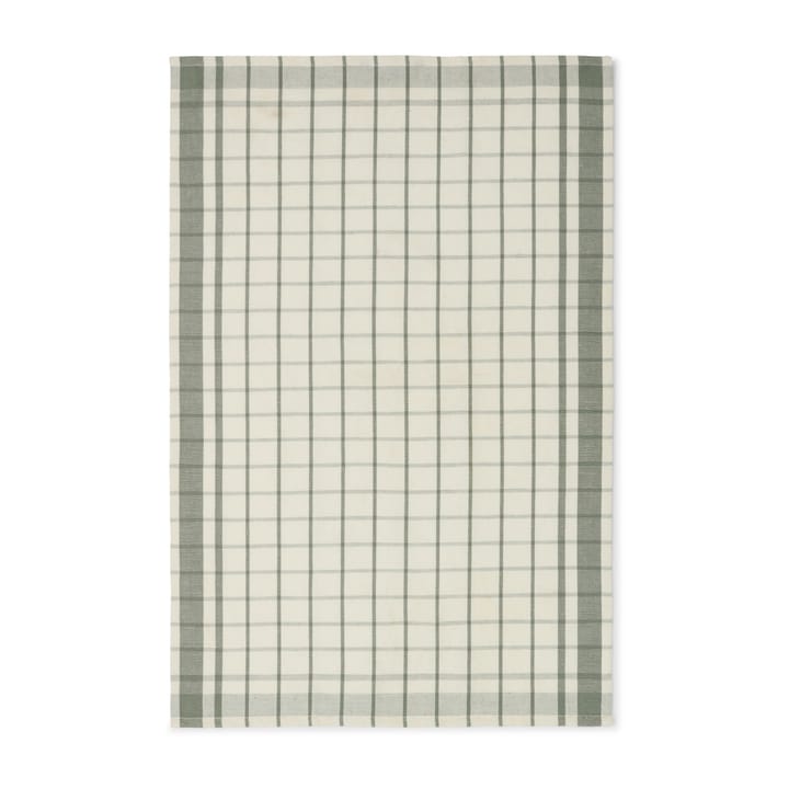 Checked Linen Cotton キッチンタオル 50x70 cm - White-green - Lexington | レキシントン