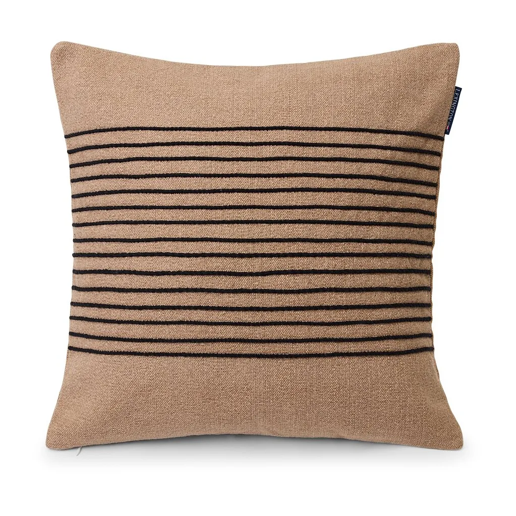 Deco ストライプ コットン キャンバス クッションカバー 50x50 cm, Beige-Grey Lexington | レキシントン