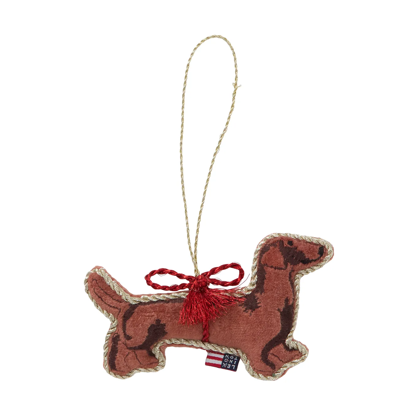 Dog オーガニック ベルベットコットン クリスマスハンギングオーナメント, Brown Lexington | レキシントン