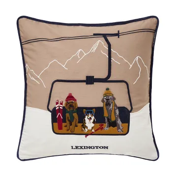 Dog lift eco. コットンツイル クッションカバー 50x50 cm - Beige-white - Lexington | レキシントン