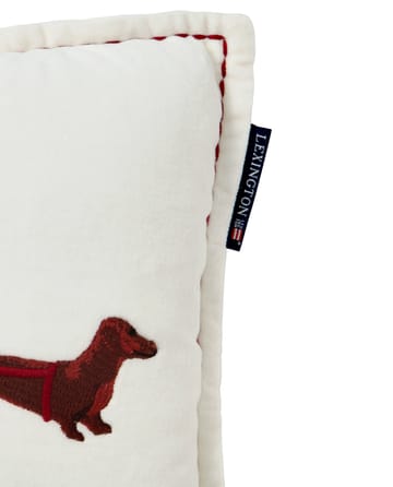 Dog sleigh オーガニック ベルベットコットン クッション 30x50 cm - White - Lexington | レキシントン