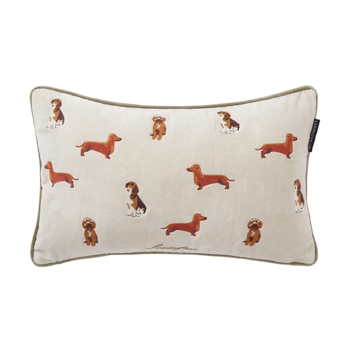 Dogs オーガニックコットン ベルベットクッション 30x50 cm, Light beige Lexington | レキシントン