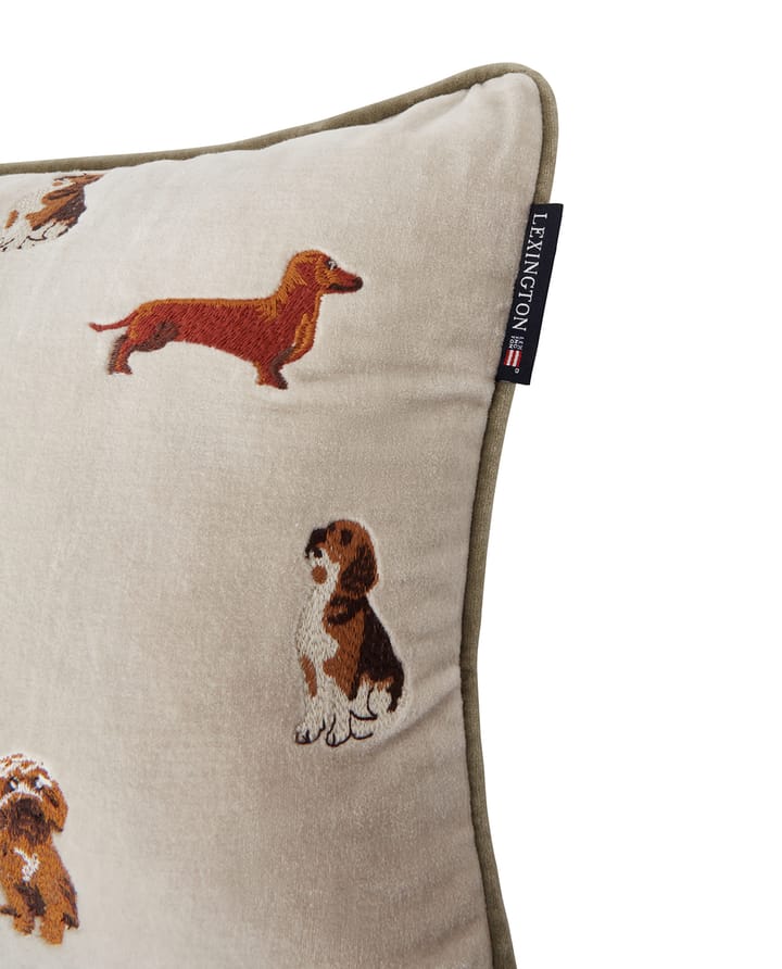Dogs オーガニックコットン ベルベットクッション 30x50 cm, Light beige Lexington | レキシントン