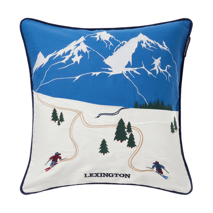 Down hill eco. コットンツイル クッションカバー 50x50 cm - Blue-White - Lexington | レキシントン