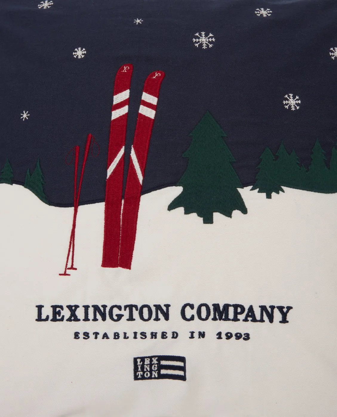 Evening Skis Org Cotton Twill ピローケース 50x50 cm, Dark blue-white multi Lexington | レキシントン