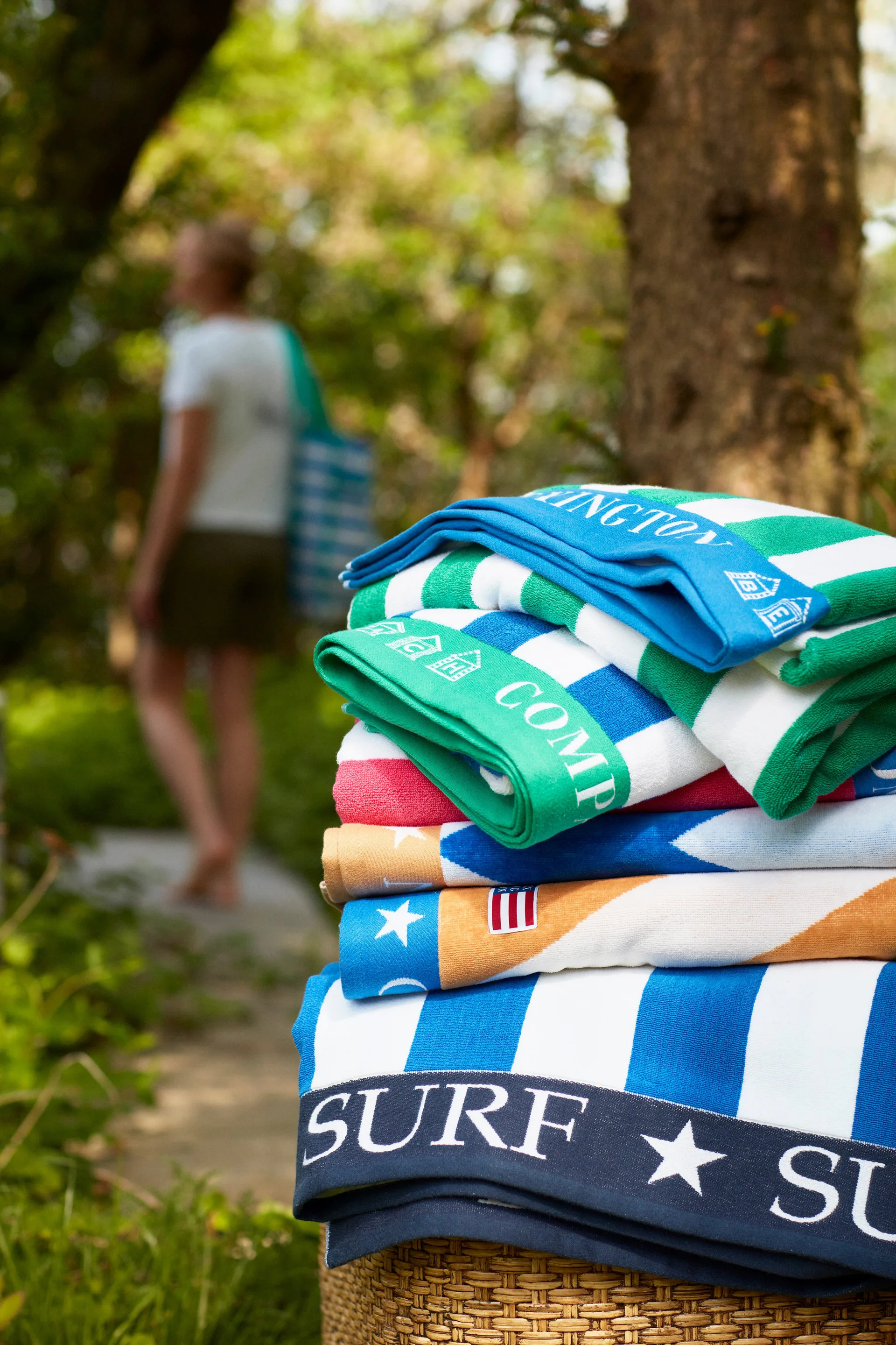 ストライプ Family ビーチタオル 200x180 cm, Blue-white Lexington | レキシントン